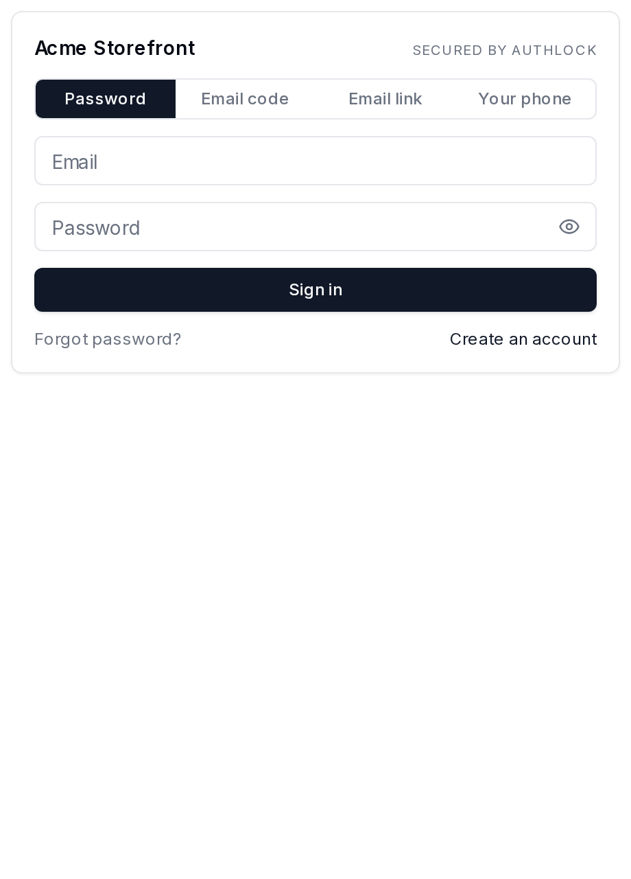 AuthLock embedded sign-in widget